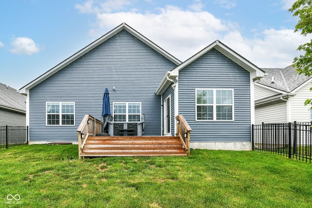 5439 Maywood Dr, Whitestown, IN 46075 - rear view of house with a wooden deck
