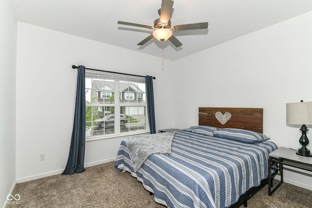 5439 Maywood Dr, Whitestown, IN 46075 - carpeted bedroom with baseboards and a ceiling fan