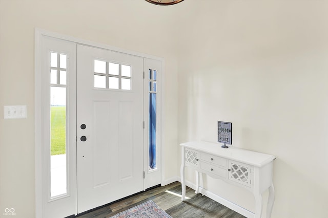 3301 N 200 W, Franklin, IN 46131 - foyer featuring dark wood-style floors and baseboards