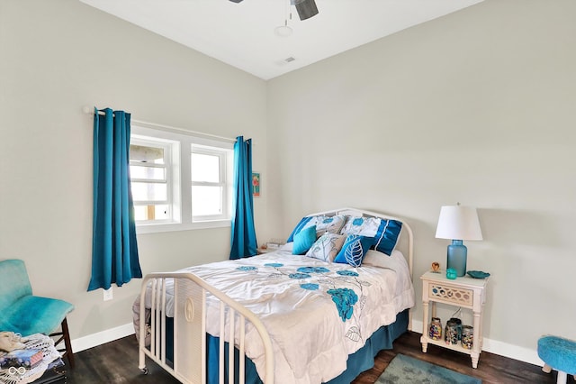 3301 N 200 W, Franklin, IN 46131 - bedroom featuring wood finished floors, ceiling fan, and baseboards