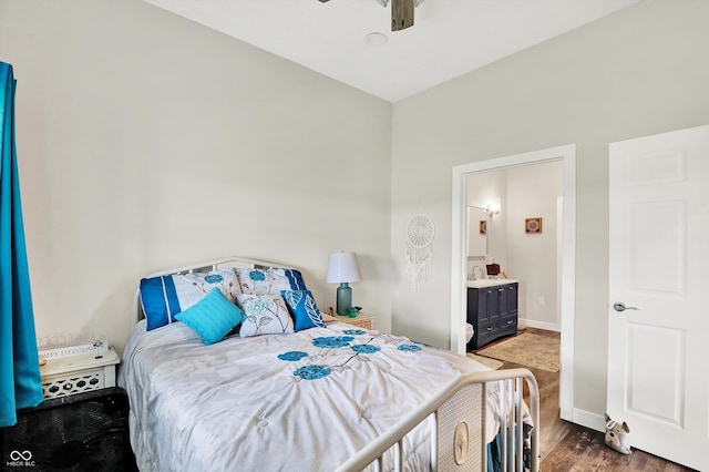3301 N 200 W, Franklin, IN 46131 - bedroom with wood finished floors, ensuite bath, and baseboards
