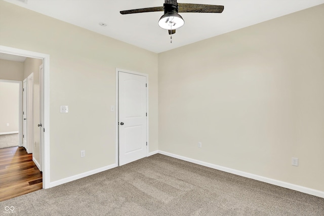 3301 N 200 W, Franklin, IN 46131 - unfurnished bedroom featuring carpet floors, baseboards, and a ceiling fan