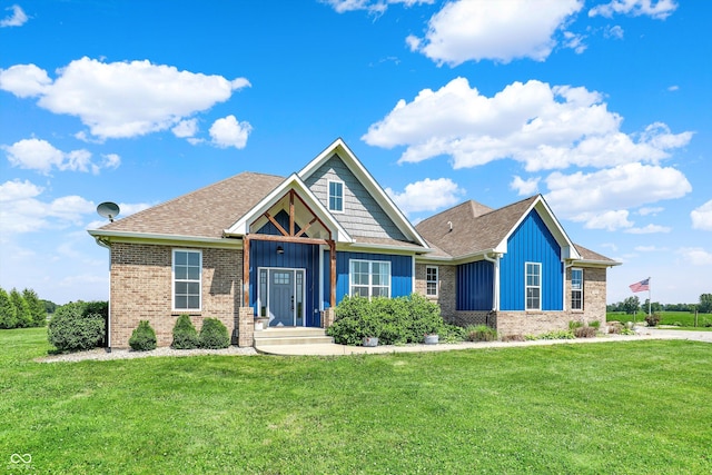 3301 N 200 W, Franklin, IN 46131 - craftsman inspired home with a front lawn, brick siding, board and batten siding, and a shingled roof