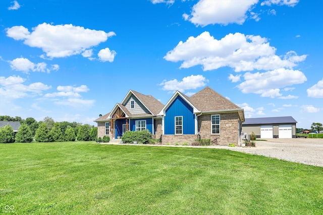 3301 N 200 W, Franklin, IN 46131 - view of front of house featuring brick siding, a garage, and a front lawn