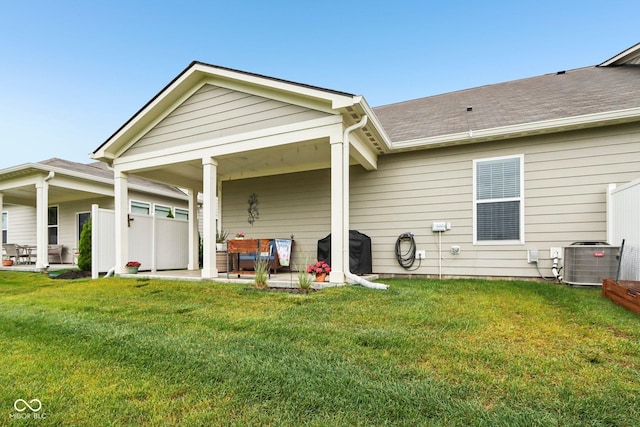 11429 Lottie Cir, Noblesville, IN 46060 - back of property with cooling unit, a patio, and a yard