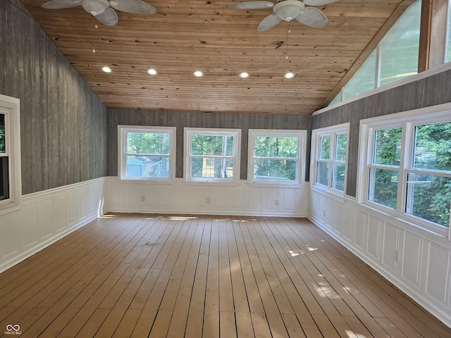 1317 S Ebert Dr, Rockville, IN 47872 - unfurnished sunroom featuring wood ceiling, wood-type flooring, recessed lighting, and lofted ceiling