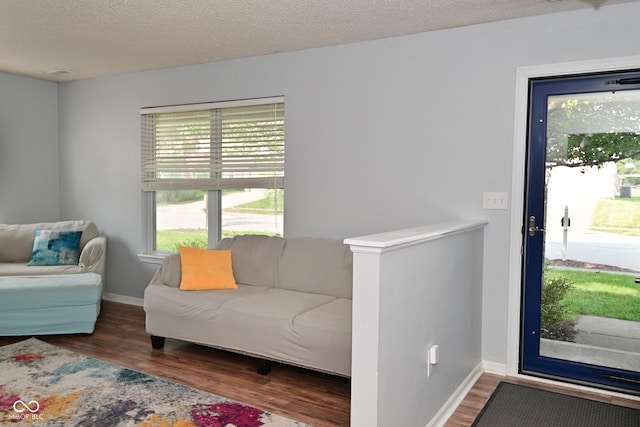 15524 Follow Dr, Noblesville, IN 46060 - living area featuring wood finished floors, a textured ceiling, and baseboards