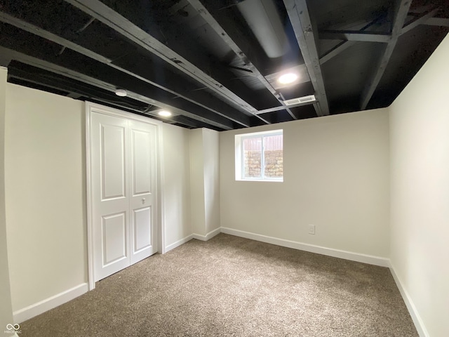 1429 Udell St, Indianapolis, IN 46208 - basement with carpet flooring and baseboards