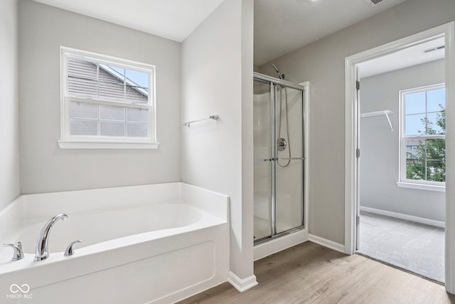 1739 Wedgewood Pl, Avon, IN 46123 - bathroom with a bath, a shower stall, and plenty of natural light