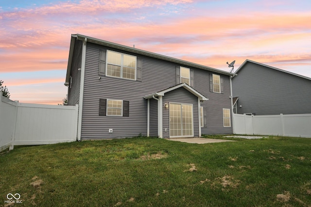 1739 Wedgewood Pl, Avon, IN 46123 - back of house at dusk with a fenced backyard