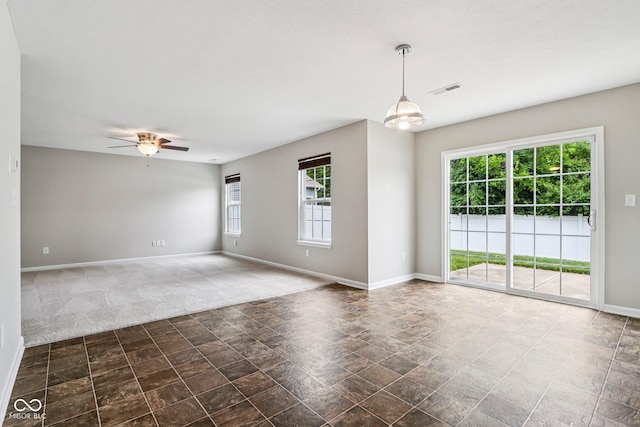 1739 Wedgewood Pl, Avon, IN 46123 - carpeted spare room featuring baseboards and ceiling fan