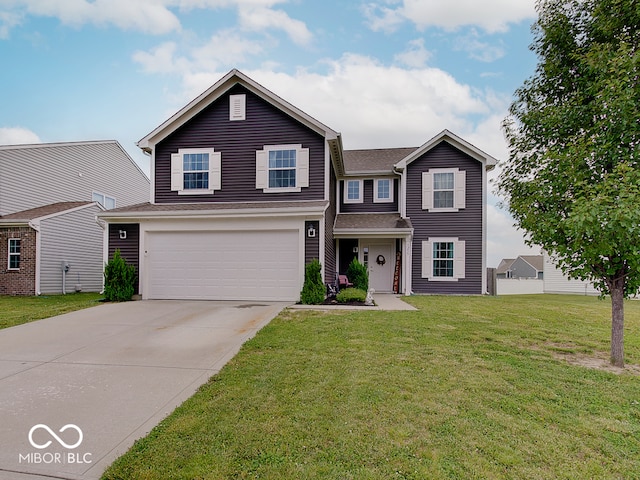 1255 Crabapple Rd, Franklin, IN 46131 - traditional-style house featuring an attached garage, driveway, and a front lawn