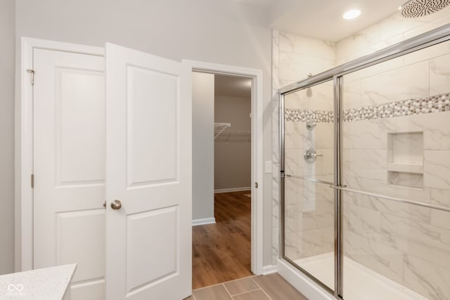 4995 S 650 W, Jamestown, IN 46147 - full bathroom with a shower stall, baseboards, and a walk in closet