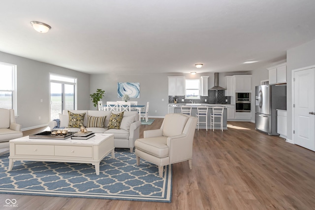 4995 S 650 W, Jamestown, IN 46147 - living room featuring dark wood finished floors and baseboards