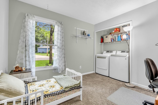 101 Jefferson Vly, Coatesville, IN 46121 - bedroom featuring washer and dryer and carpet