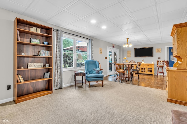 101 Jefferson Vly, Coatesville, IN 46121 - sitting room featuring carpet floors and recessed lighting