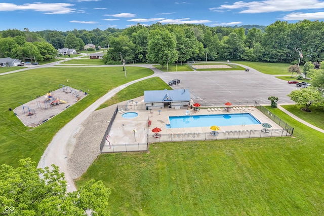 101 Jefferson Vly, Coatesville, IN 46121 - drone / aerial view of a pool area