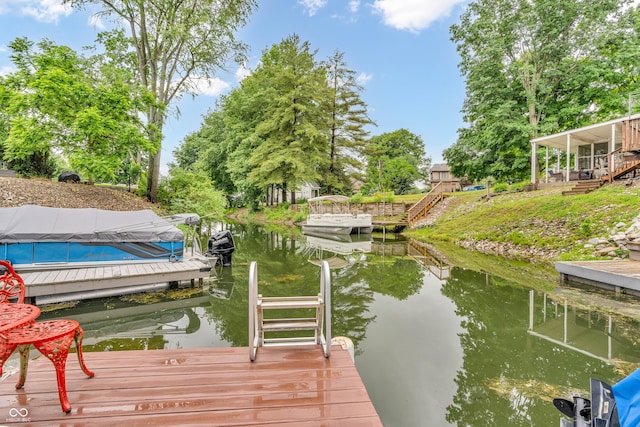 101 Jefferson Vly, Coatesville, IN 46121 - dock area with a water view and stairway