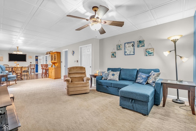 101 Jefferson Vly, Coatesville, IN 46121 - living area with carpet floors and a ceiling fan