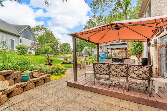 101 Jefferson Vly, Coatesville, IN 46121 - view of patio / terrace with a gazebo and an outdoor living space