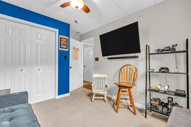 101 Jefferson Vly, Coatesville, IN 46121 - living area with carpet flooring and ceiling fan