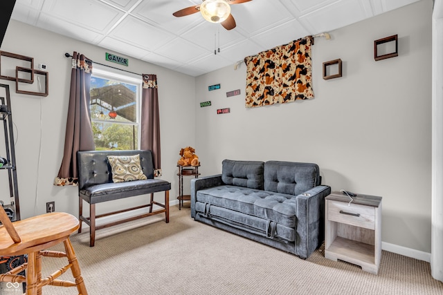 101 Jefferson Vly, Coatesville, IN 46121 - living area featuring ceiling fan and carpet