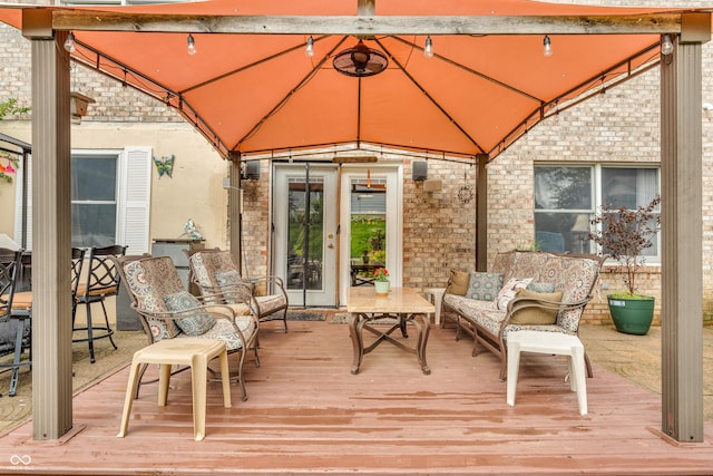 101 Jefferson Vly, Coatesville, IN 46121 - deck with a gazebo, french doors, and an outdoor hangout area