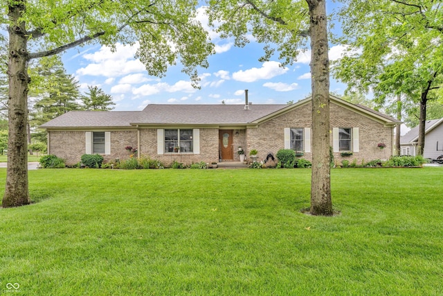 101 Jefferson Vly, Coatesville, IN 46121 - ranch-style home with a front lawn, brick siding, and a shingled roof