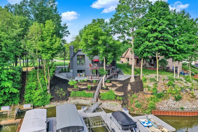 826 N Lanyard Dr, Cicero, IN 46034 - back of property with stairs