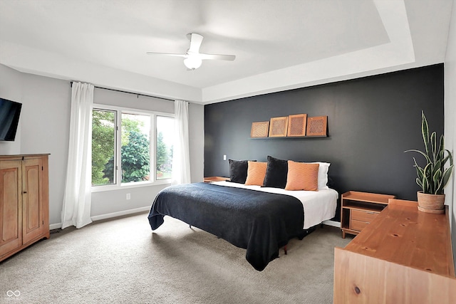 826 N Lanyard Dr, Cicero, IN 46034 - bedroom with baseboards, light carpet, and a ceiling fan