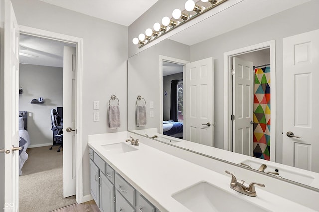826 N Lanyard Dr, Cicero, IN 46034 - ensuite bathroom with double vanity and baseboards