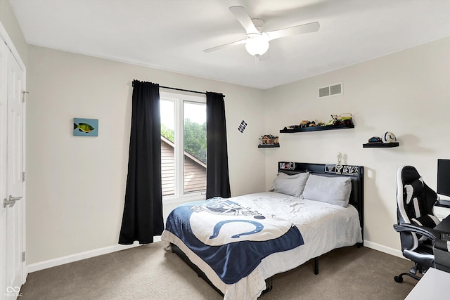 826 N Lanyard Dr, Cicero, IN 46034 - bedroom featuring carpet flooring, baseboards, and a ceiling fan