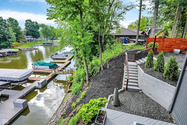 826 N Lanyard Dr, Cicero, IN 46034 - dock area with a water view and stairway