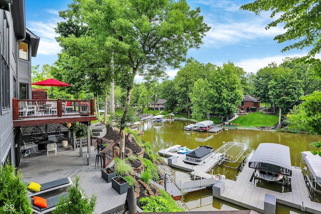 826 N Lanyard Dr, Cicero, IN 46034 - dock area with view of scattered trees and a deck with water view