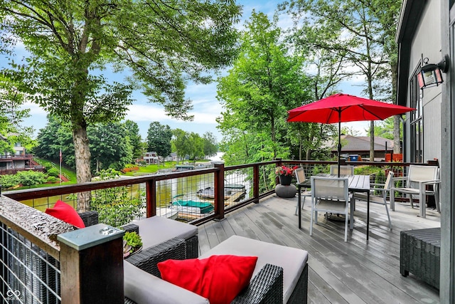 826 N Lanyard Dr, Cicero, IN 46034 - wooden deck featuring outdoor dining space