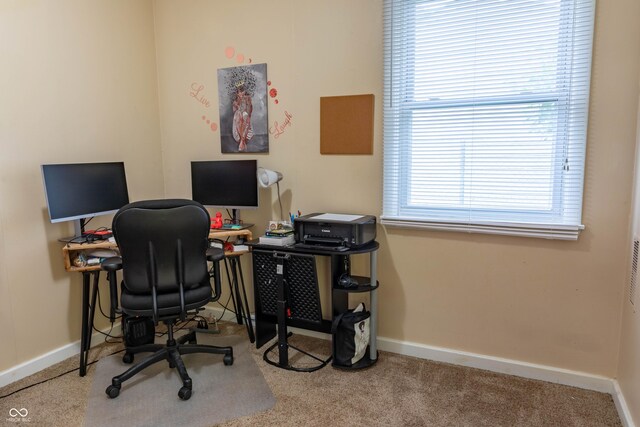 2620 13th St, Columbus, IN 47201 - carpeted home office featuring baseboards