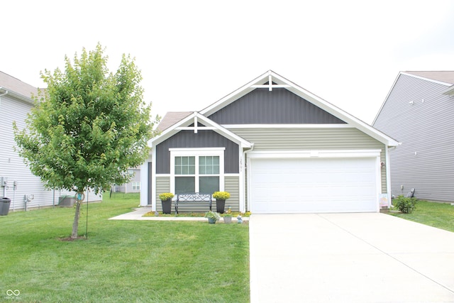 12901 N Collett Way, Camby, IN 46113 - view of front of property with board and batten siding, an attached garage, concrete driveway, and a front yard