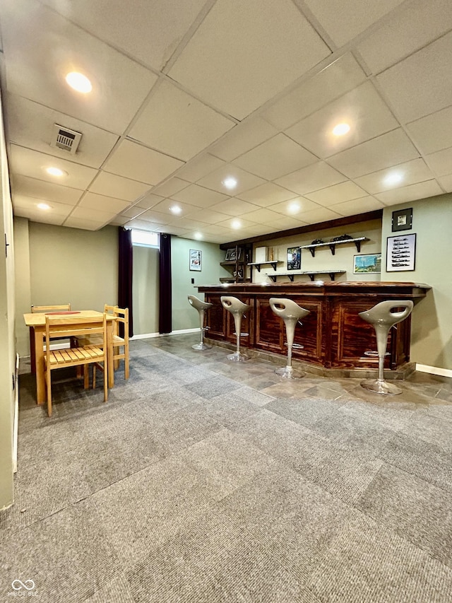 419 N 14th Ave, Beech Grove, IN 46107 - indoor dry bar featuring carpet floors and recessed lighting