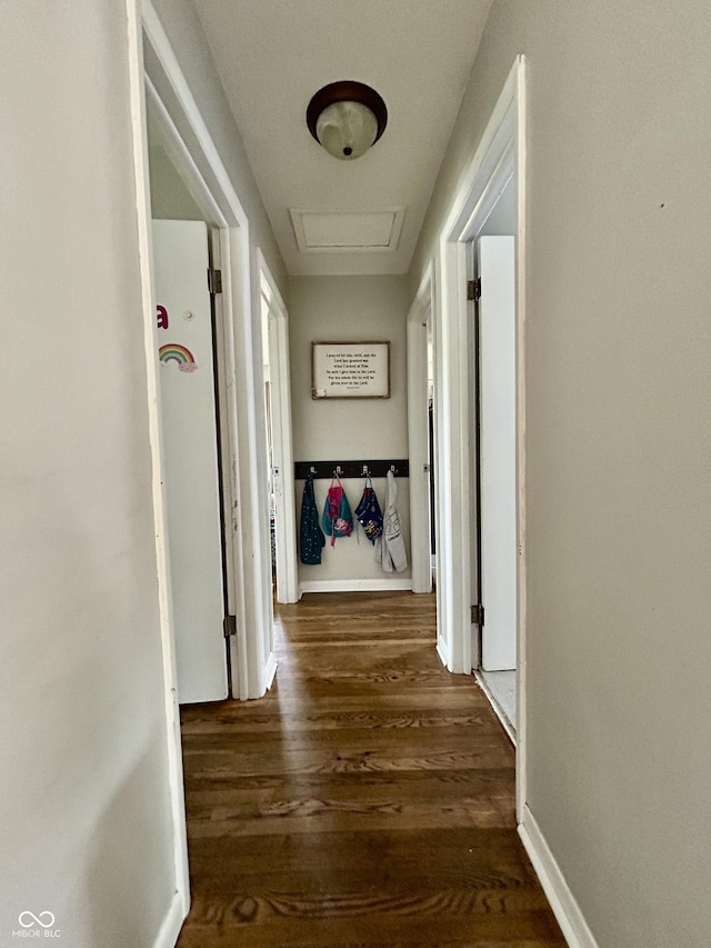 419 N 14th Ave, Beech Grove, IN 46107 - hall with wood finished floors and attic access