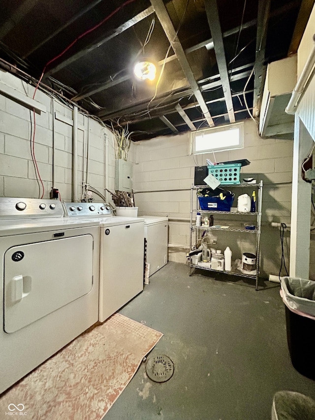 419 N 14th Ave, Beech Grove, IN 46107 - washroom with washing machine and clothes dryer and electric panel