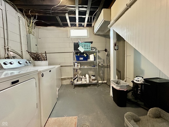 419 N 14th Ave, Beech Grove, IN 46107 - basement with independent washer and dryer and electric panel