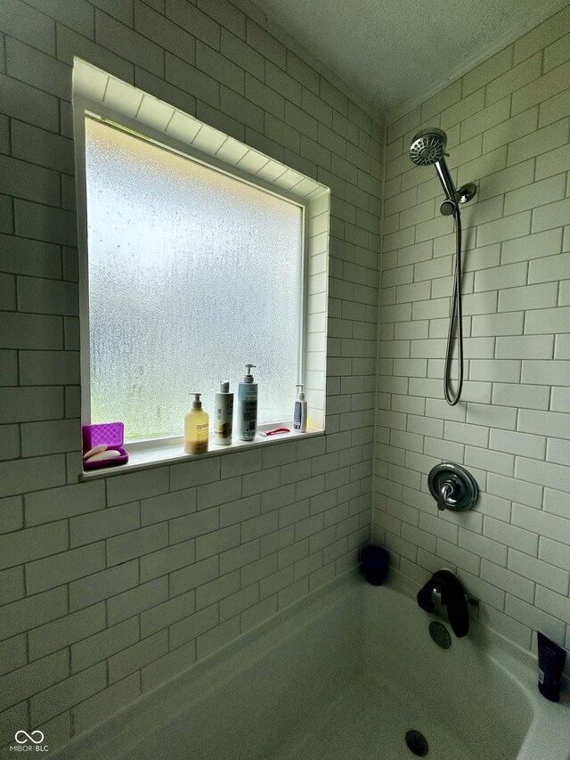 419 N 14th Ave, Beech Grove, IN 46107 - full bath with shower / bathtub combination and a textured ceiling