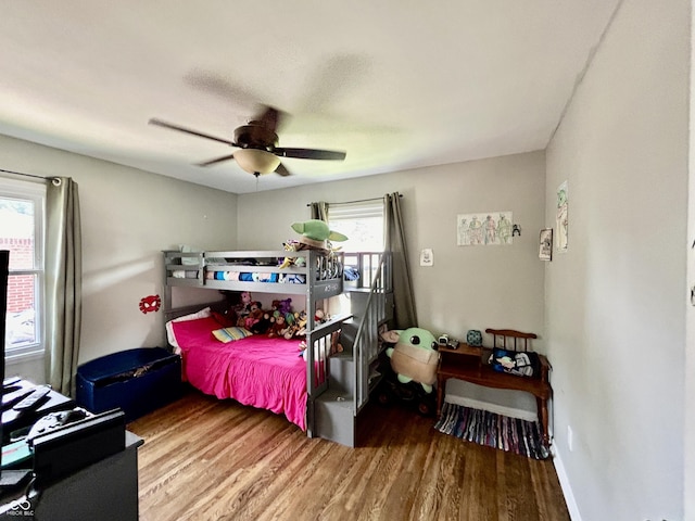 419 N 14th Ave, Beech Grove, IN 46107 - bedroom featuring wood finished floors and ceiling fan