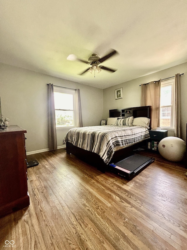 419 N 14th Ave, Beech Grove, IN 46107 - bedroom featuring wood finished floors and a ceiling fan