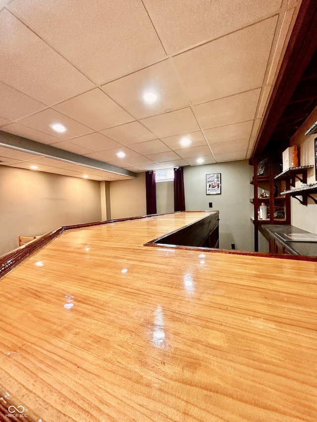 419 N 14th Ave, Beech Grove, IN 46107 - interior space featuring a dry bar and a drop ceiling