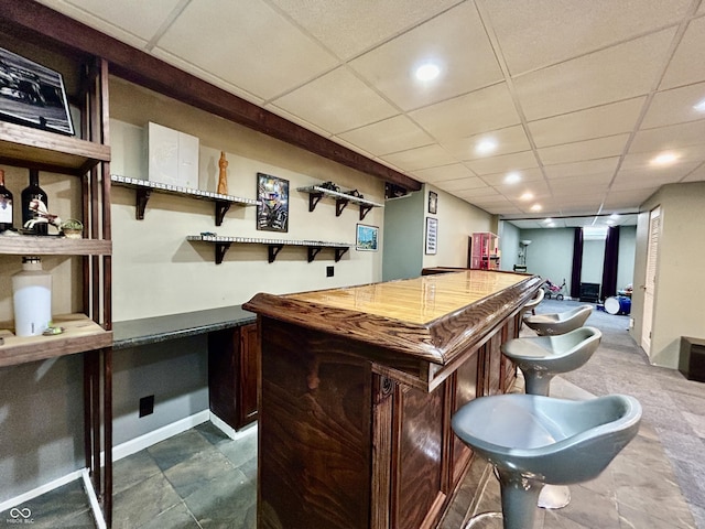 419 N 14th Ave, Beech Grove, IN 46107 - indoor dry bar with baseboards and a paneled ceiling