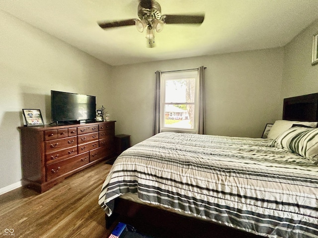 419 N 14th Ave, Beech Grove, IN 46107 - bedroom featuring dark wood-style flooring and ceiling fan