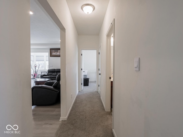 9001 Fitzgerald Dr, Indianapolis, IN 46239 - hall with baseboards and light colored carpet