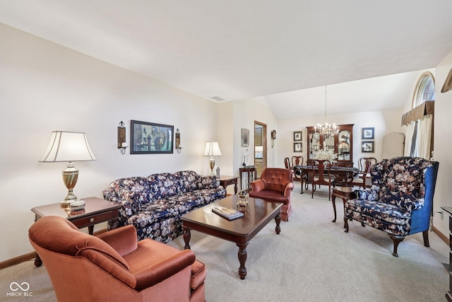 1027 Plum St Unit 39, Brownsburg, IN 46112 - living room featuring light carpet and a chandelier