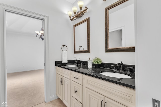 10471 Winghaven Dr, Noblesville, IN 46060 - full bath featuring a chandelier and double vanity